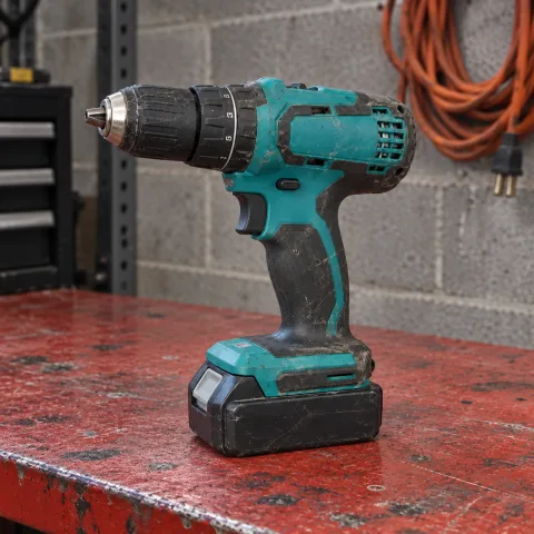 Used cordless drill and battery