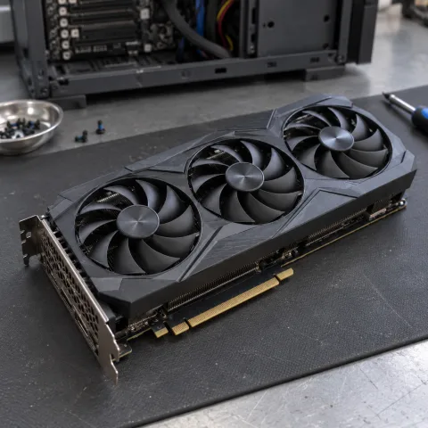 Used triple-fan graphics card