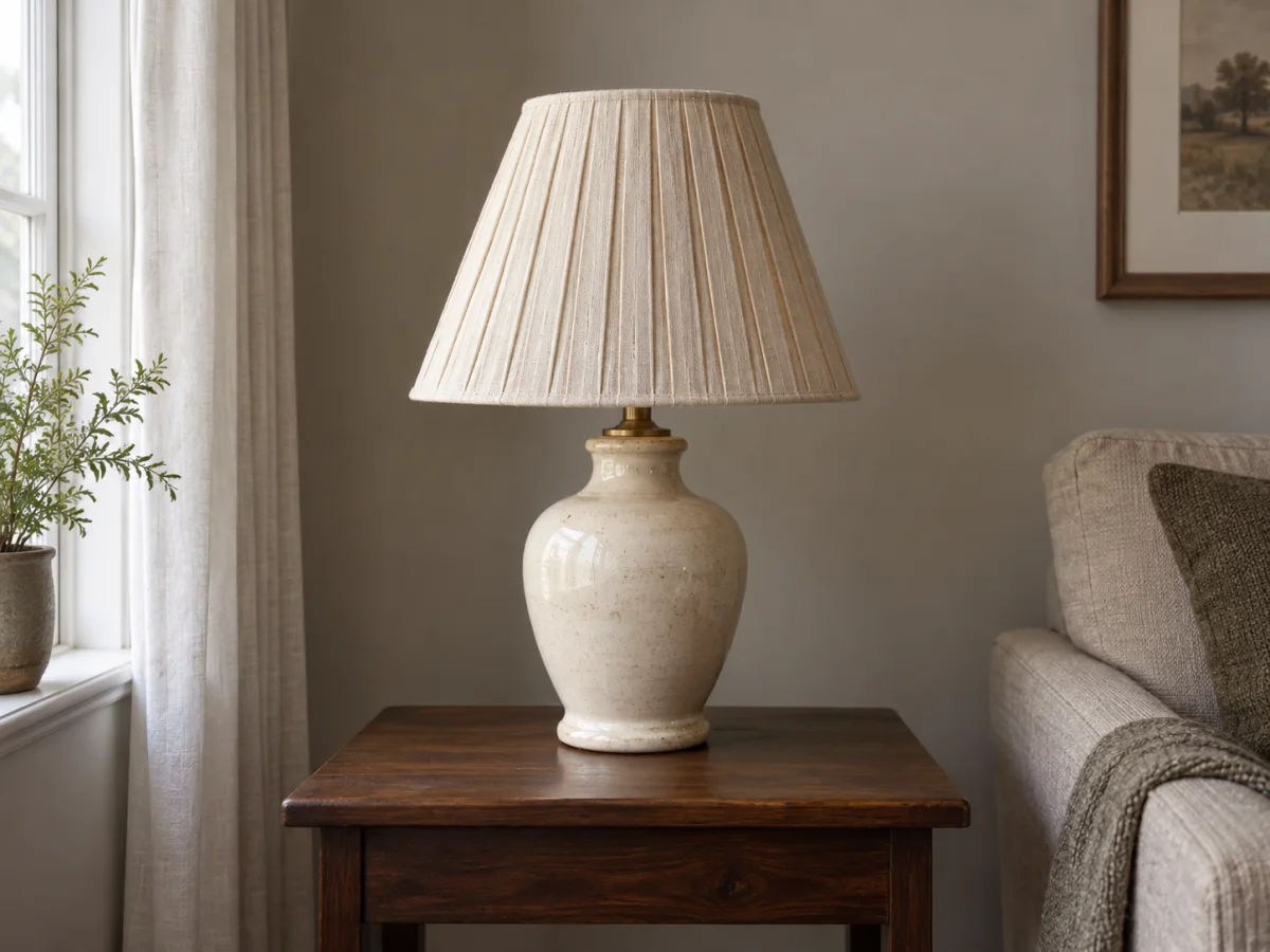 Used signed ceramic table lamp